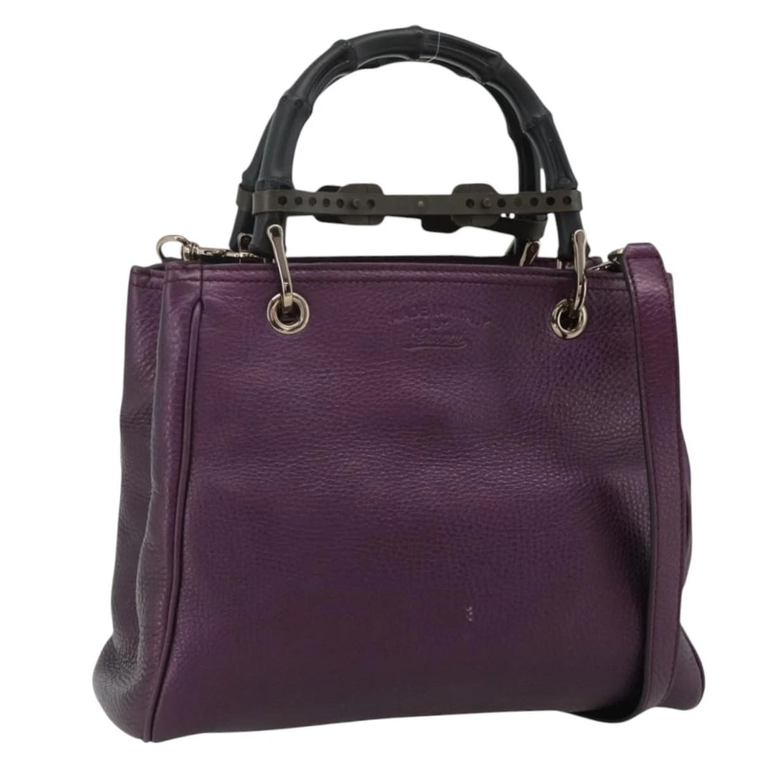 GUCCI BAMBOO HAND BAG 2WAY PURPLE: GUCCI Bamboo Hand Bag 2way Purple Brand: GUCCI Type/Style: Hand Bag Material: Leather Color: Purple Size: W11.0 x H7.9 x D4.7inch(Approx) Accessories: None Accessories Notice: When purchas