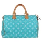 LOUIS VUITTON SPEEDY P9 BANDOULIERE 40 BAG: LOUIS VUITTON Speedy P9 Bandouliere 40 Bag Brand: LOUIS VUITTON Type/Style: Hand Bag Material: Monogram Canvas Color: Monogram/Turquoise Blue Size: W15.7 x H11.0 x D9.1inch(Approx) Accessories: None