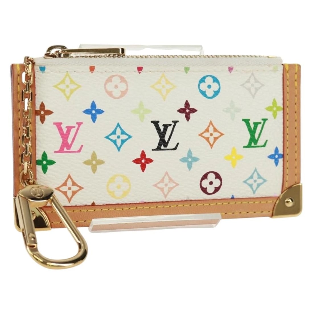 LOUIS VUITTON MULTICOLOR POCHETTE CLES COIN PURSE: LOUIS VUITTON Multicolor Pochette Cles Coin Purse Brand: LOUIS VUITTON Type/Style: Coin Purse Material: Monogram Multicolor Canvas Color: White Size: W4.9 x H2.6 x D0.4inch(Approx) Accessories: No