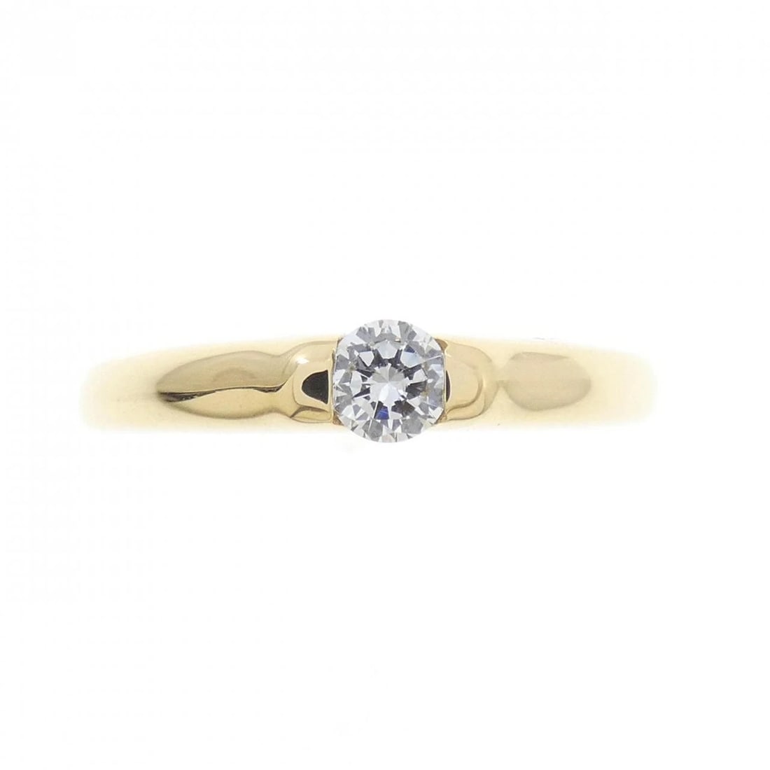 K18YG SOLITAIRE DIAMOND RING - 2