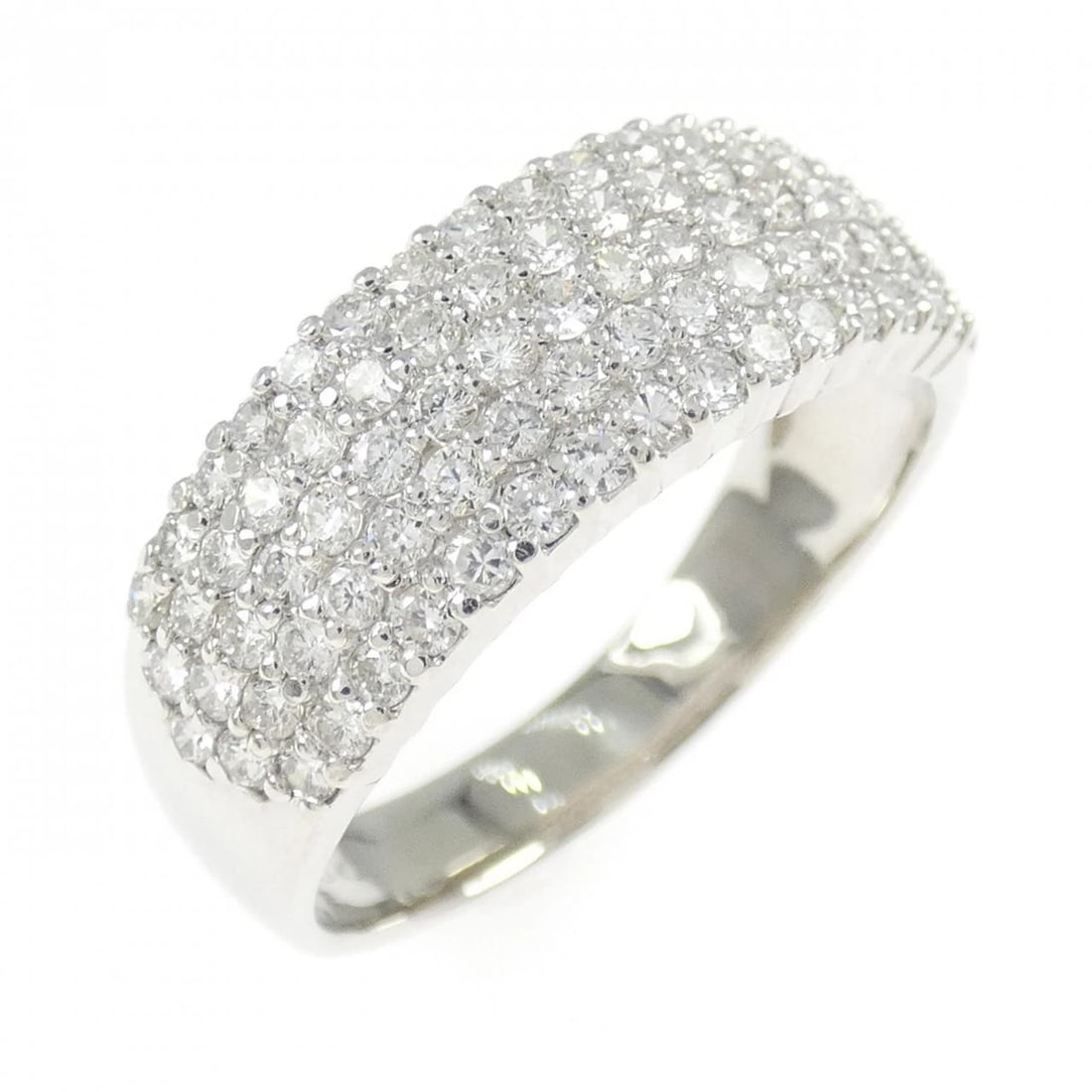 PT900 PAVE DIAMOND RING: PT900 Pave Diamond Ring Brand: Unbranded Type/Style: Diamond Ring Material: Platinum900, Main Stone/Creation Natural Color: Platinum Size: US 8 1/2 Accessories: None Accessories Notice: Wh