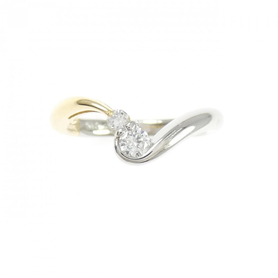 K18YG/PT900 DIAMOND RING - 2