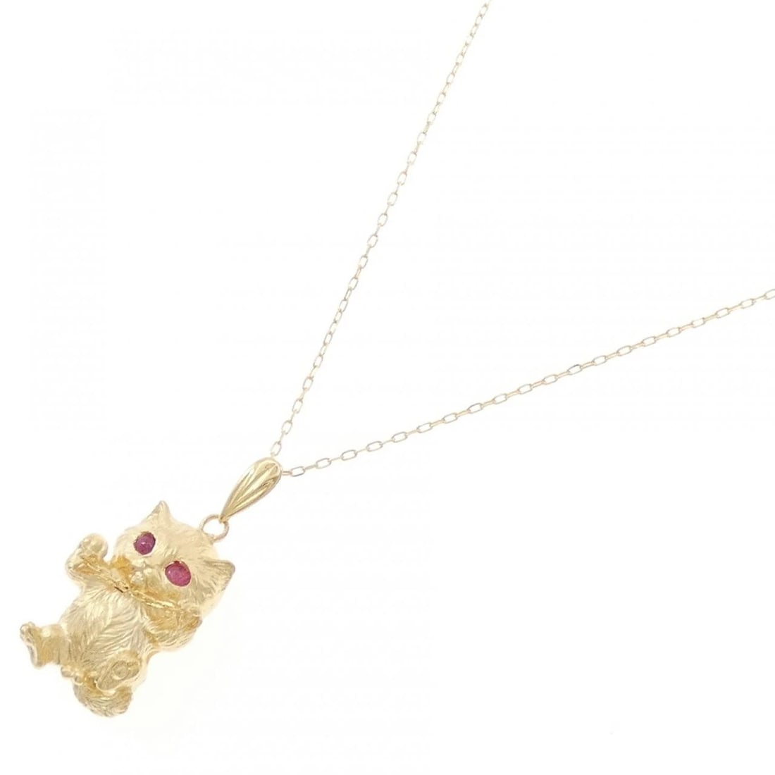 K18YG CAT RUBY NECKLACE - 2