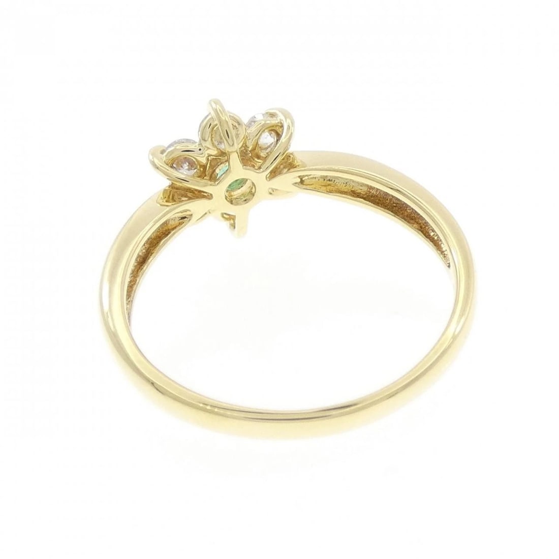 K18YG FLOWER EMERALD RING - 3