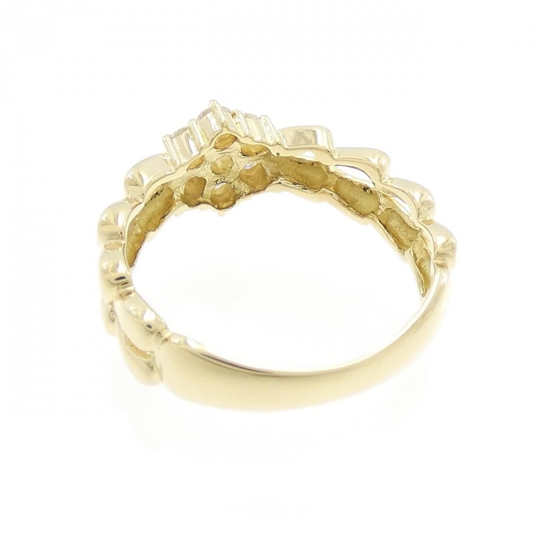 K18YG FLOWER DIAMOND RING - 3