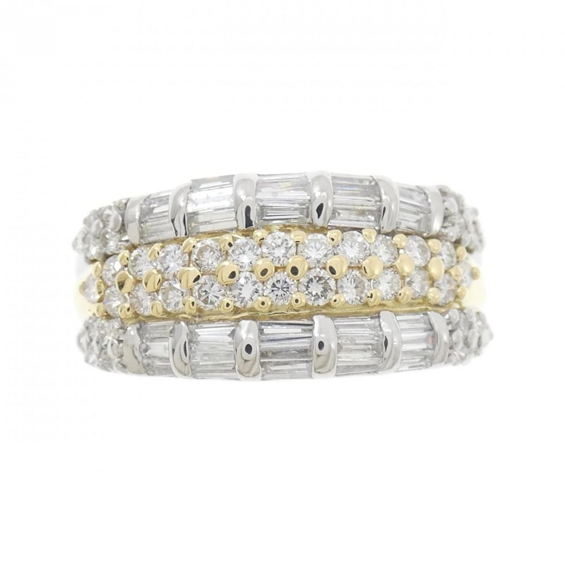 K18YG/PT900 DIAMOND RING - 2