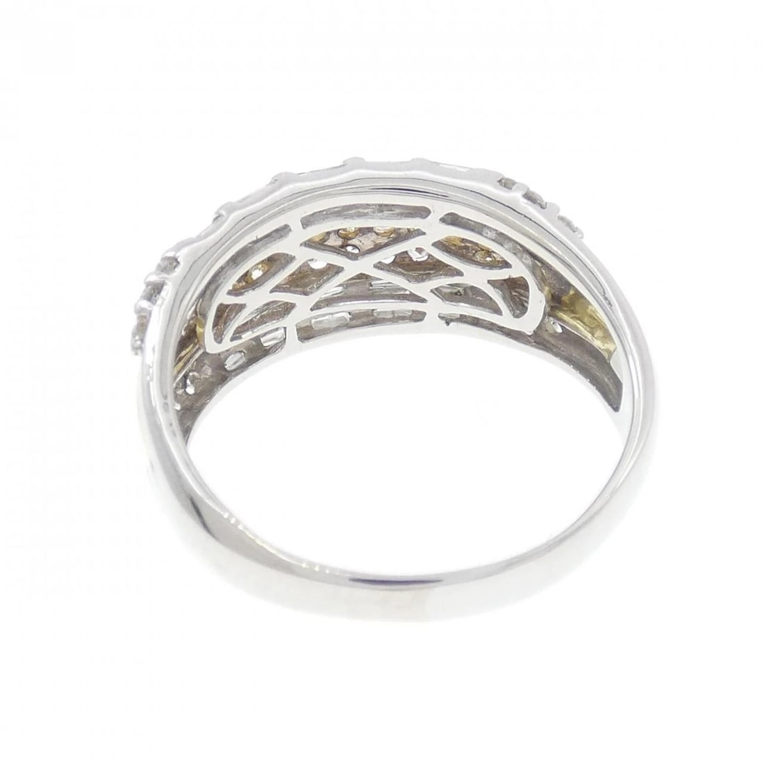 K18YG/PT900 DIAMOND RING - 3