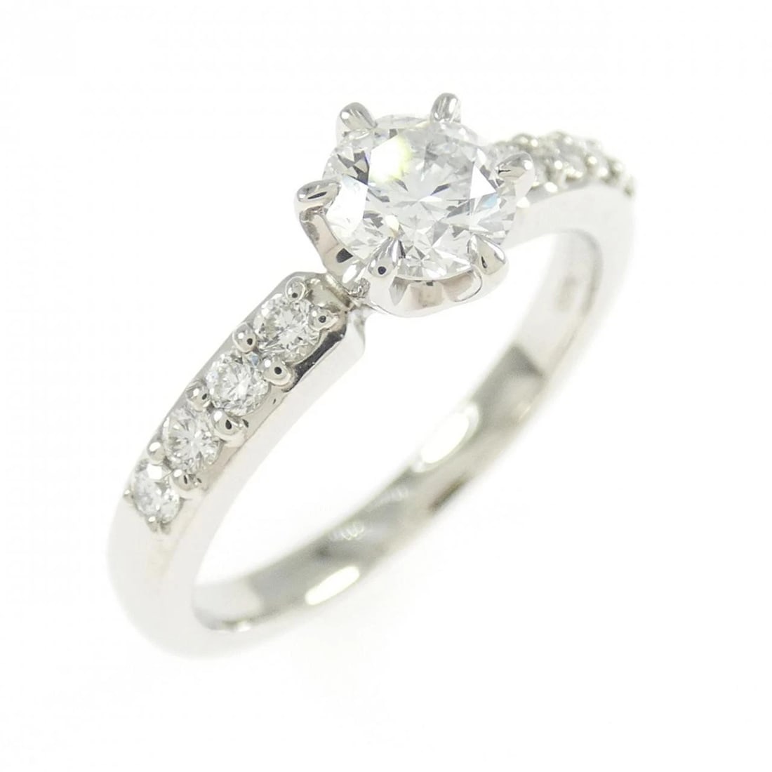 PT950 DIAMOND RING: PT950 Diamond Ring Brand: Unbranded Type/Style: Diamond Ring Material: Platinum950, Main Stone/Creation Diamond Secondary Stone Diamond / (Sapphire) Color: Platinum Size: US 5 Accessories: None