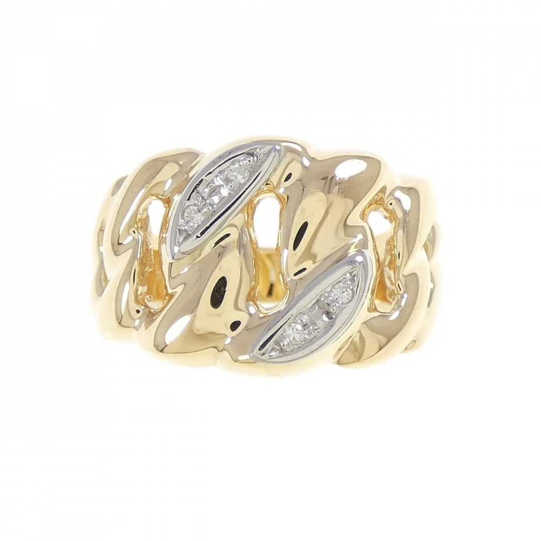 K18YG/PT900 DIAMOND RING - 2