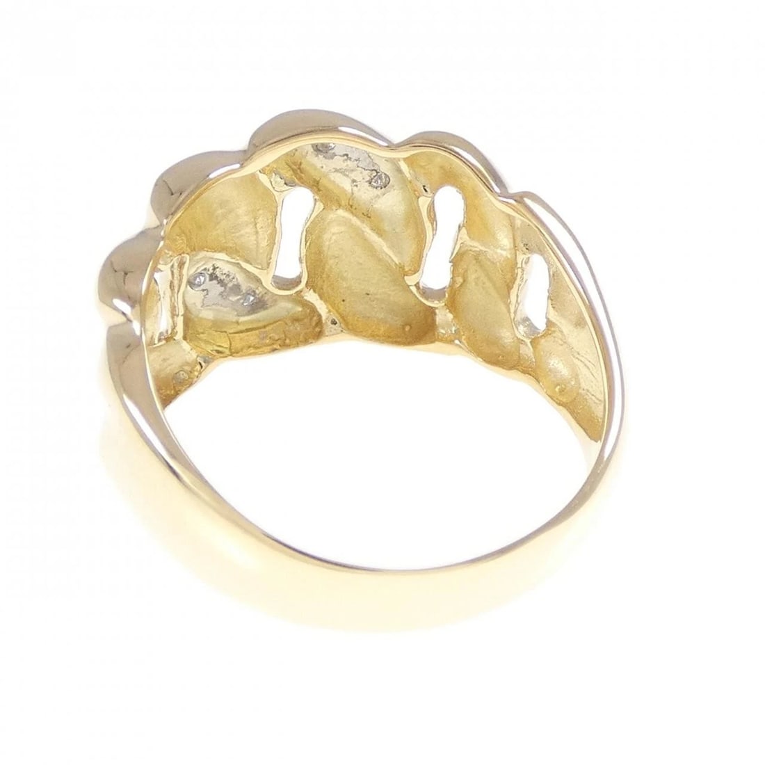 K18YG/PT900 DIAMOND RING - 3