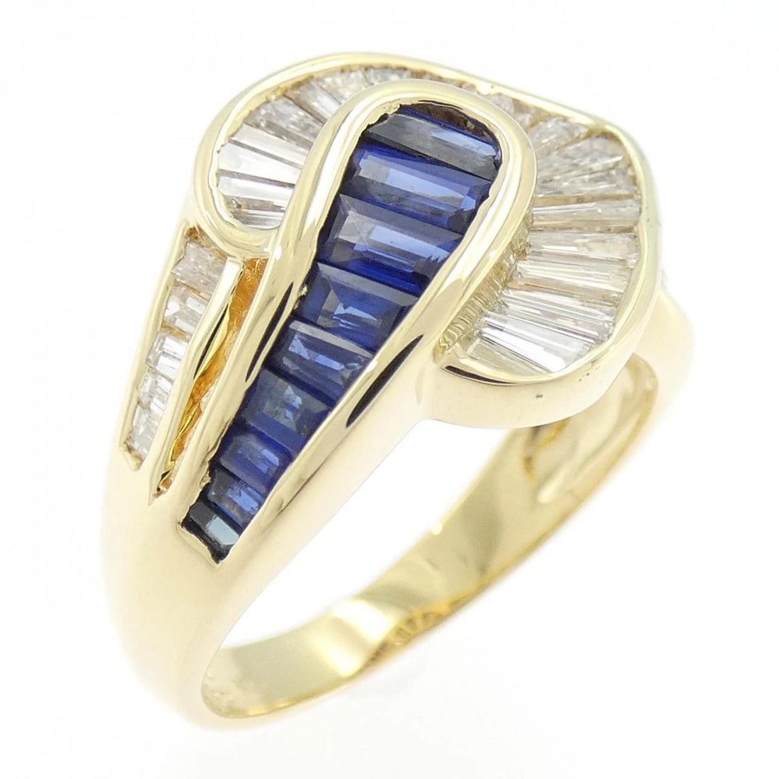 K18YG SAPPHIRE RING: K18YG Sapphire Ring Brand: Unbranded Type/Style: Sapphire Ring Material: 18K Yellow Gold, Main Stone/Creation Sapphire Secondary Stone Diamond Color: Yellow Gold Size: US 6 3/4 Accessories: None <