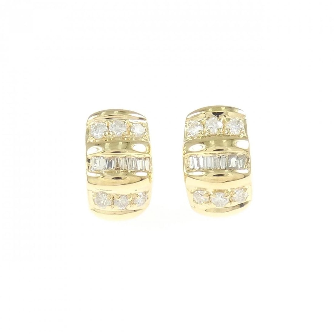K18YG DIAMOND PIERCE: K18YG Diamond Pierce Brand: Unbranded Type/Style: Diamond Pierce/Earring Material: 18K Yellow Gold, Main Stone/Creation Natural Color: Yellow Gold Size: Actual Size Approx. height x width: 11.7mm x