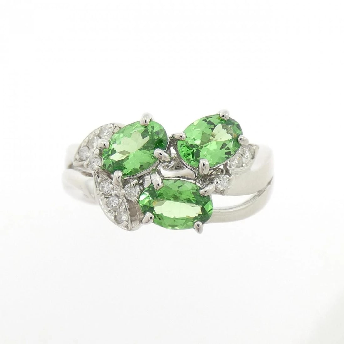 K18WG GREEN GARNET RING - 2