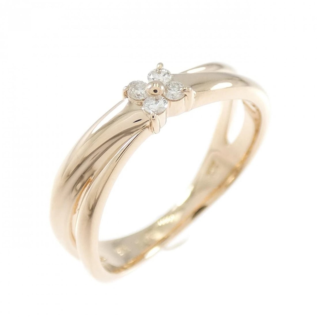 K18PG FLOWER DIAMOND RING: K18PG Flower Diamond Ring Brand: Unbranded Type/Style: Diamond Ring Material: 18k Pink Gold, Main Stone/Creation Natural Color: Pink Gold Size: US 5 3/4 Accessories: None Accessories Notice: When