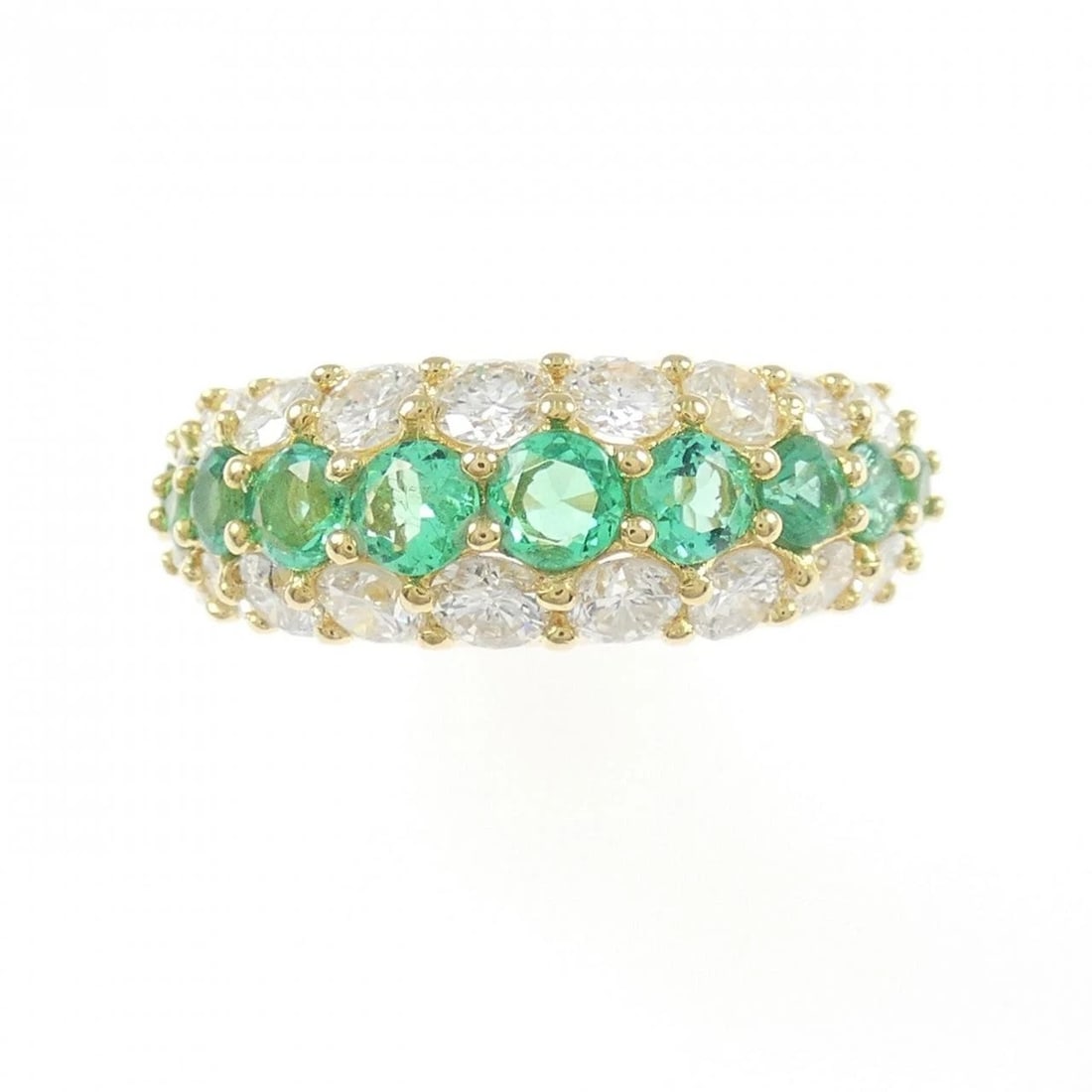 18K YELLOW GOLD EMERALD RING - 2