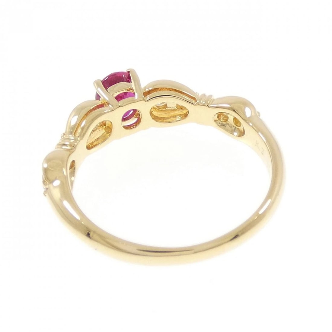 18K YELLOW GOLD RUBY RING - 3
