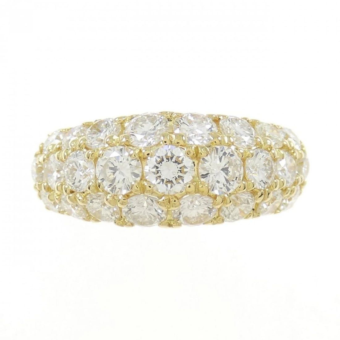 K18YG PAVE DIAMOND RING - 2