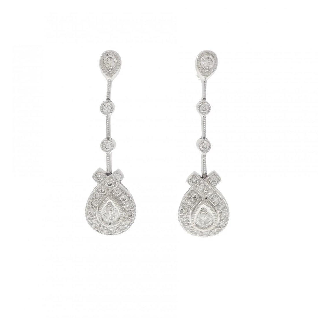 K18WG DIAMOND PIERCING: K18WG Diamond Piercing Brand: Unbranded Type/Style: Diamond Pierce/Earring Material: 18k White Gold, Main Stone/Creation Natural Color: White Gold Size: Actual Size Approximate dimensions (height x