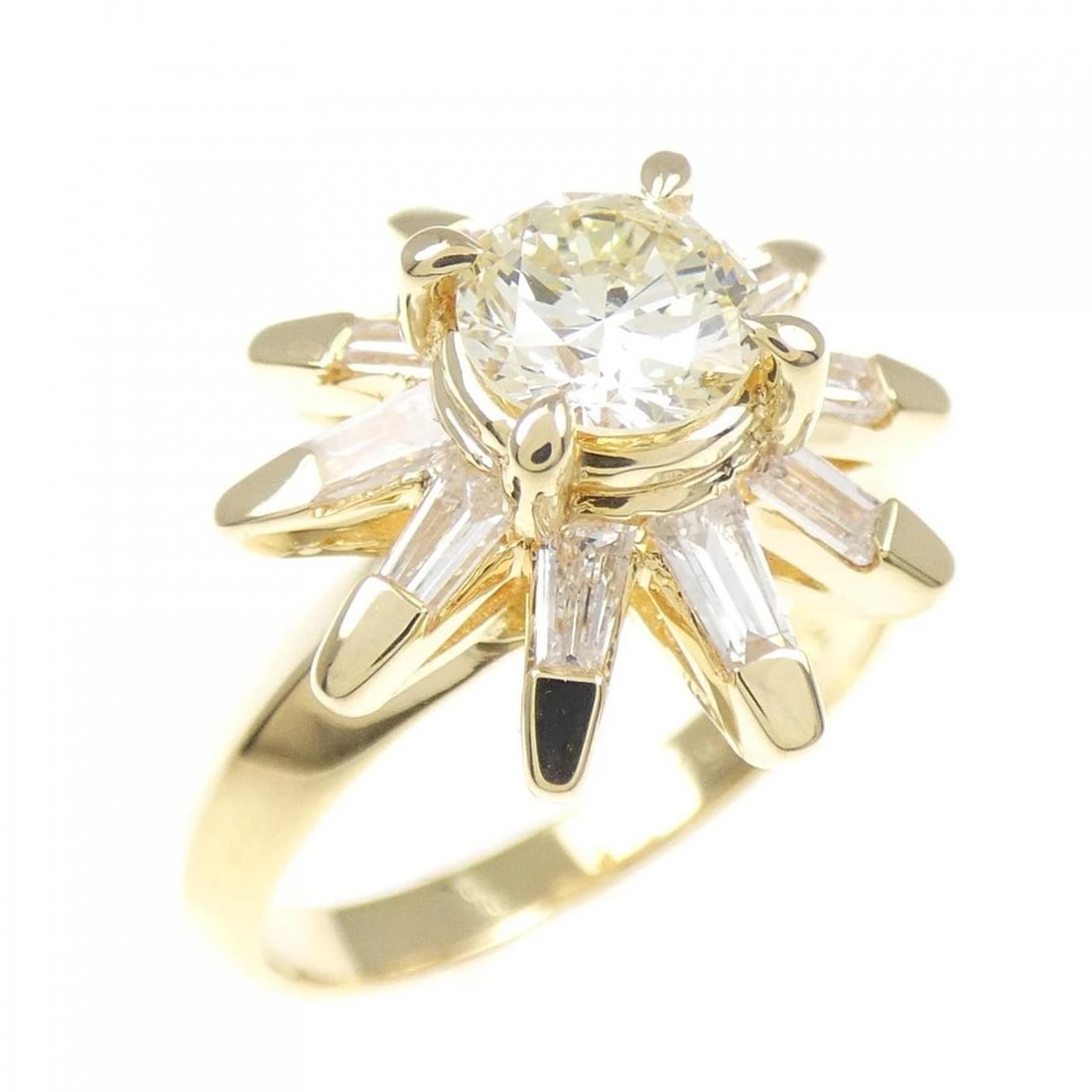 K18YG DIAMOND RING: K18YG Diamond Ring Brand: Unbranded Type/Style: Diamond ring Material: 18K Yellow Gold, Main Stone/Creation Natural Color: Yellow Gold Size: US 5 3/4 Accessories: None Accessories Notice: When