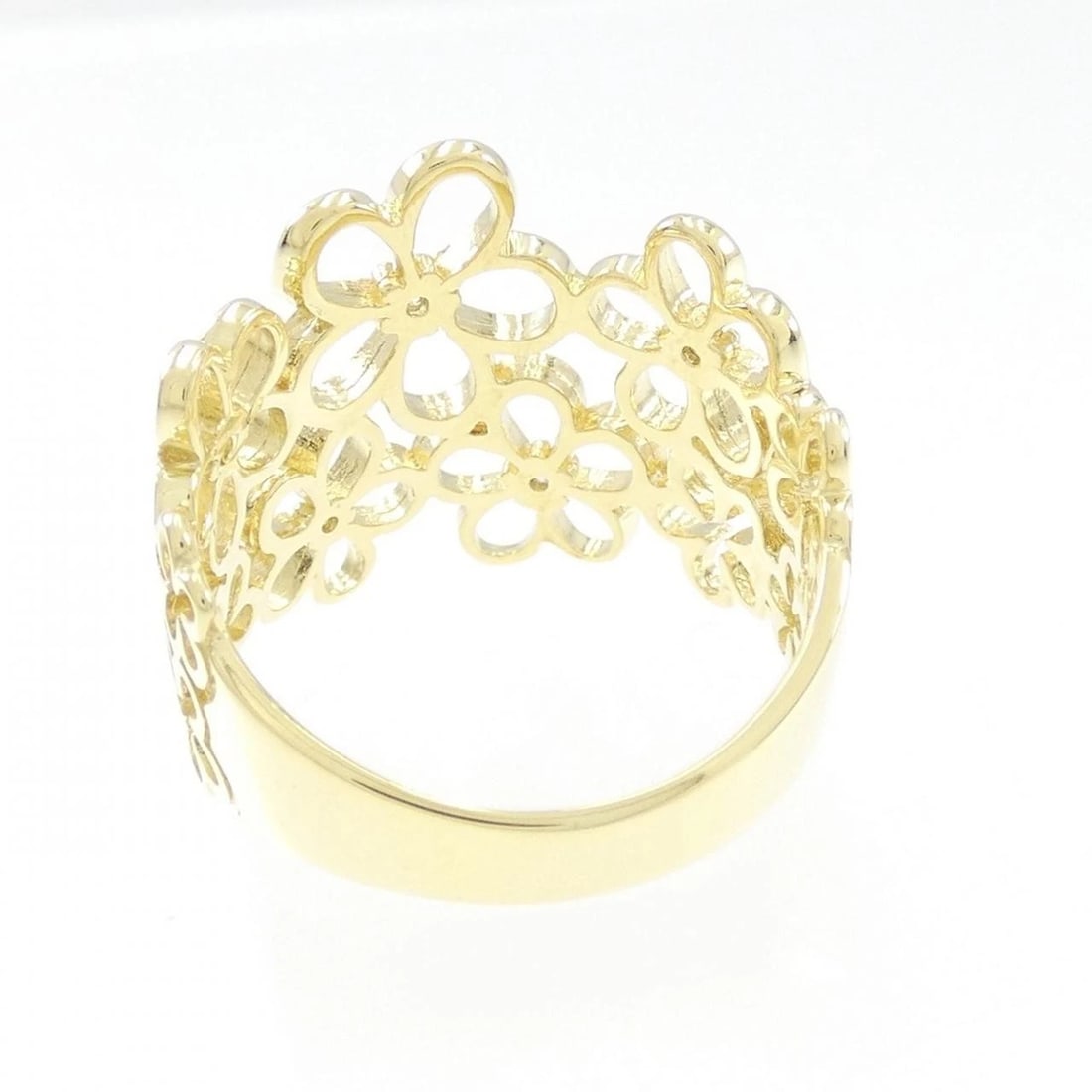 K18YG FLOWER DIAMOND RING - 3