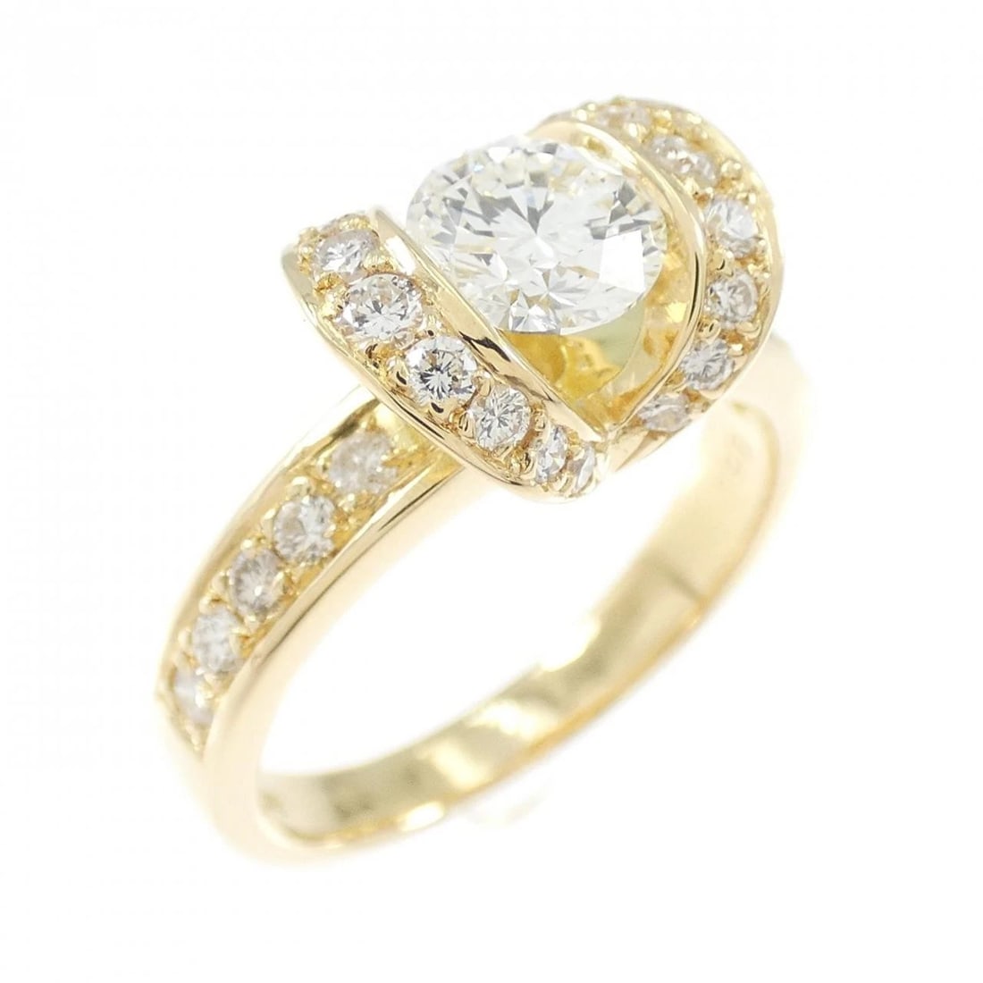 K18YG DIAMOND RING: K18YG Diamond Ring Brand: Unbranded Type/Style: Diamond Ring Material: 18K Yellow Gold, Main Stone/Creation Natural Color: Yellow Gold Size: US 5 1/4 Accessories: None Accessories Notice: