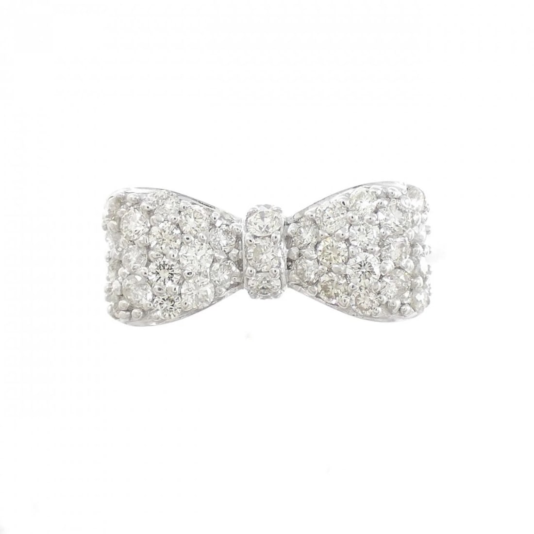 K18WG RIBBON DIAMOND RING - 2