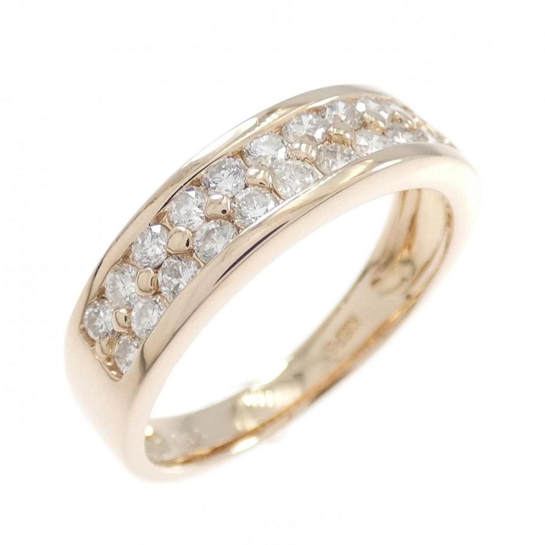 K18PG DIAMOND RING: K18PG Diamond Ring Brand: Unbranded Type/Style: Diamond Ring Material: 18k Pink Gold, Main Stone/Creation Natural Color: Pink Gold Size: US 5 3/4 Accessories: None Accessories Notice: When