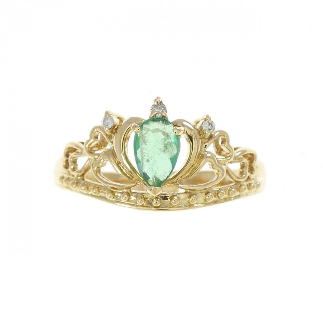 K18YG TIARA EMERALD RING - 2