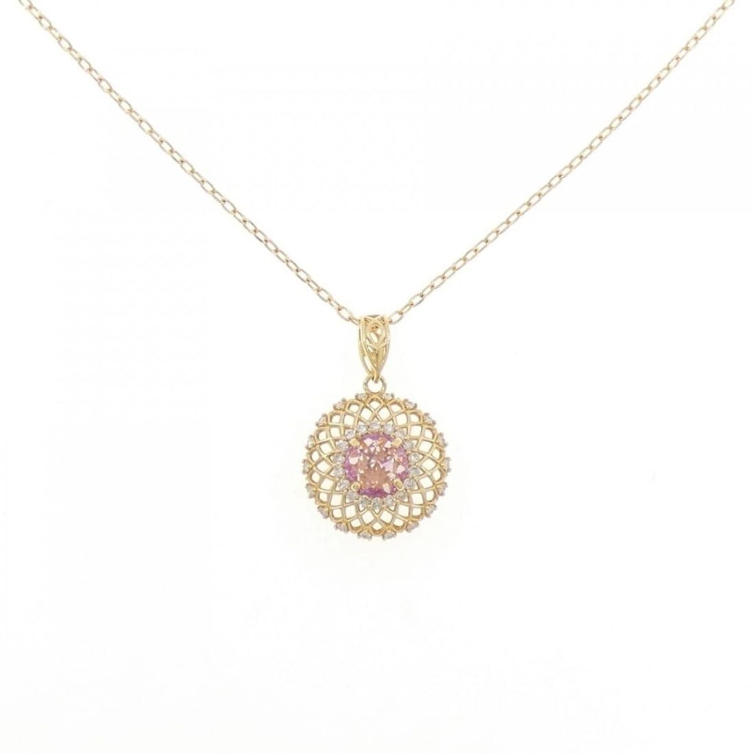K18YG SAPPHIRE NECKLACE: K18YG Sapphire Necklace Brand: Unbranded Type/Style: Sapphire Necklace Material: 18K Yellow Gold, Main Stone/Creation Sapphire Secondary Stone Diamond Color: Yellow Gold Size: Actual Size Pendant