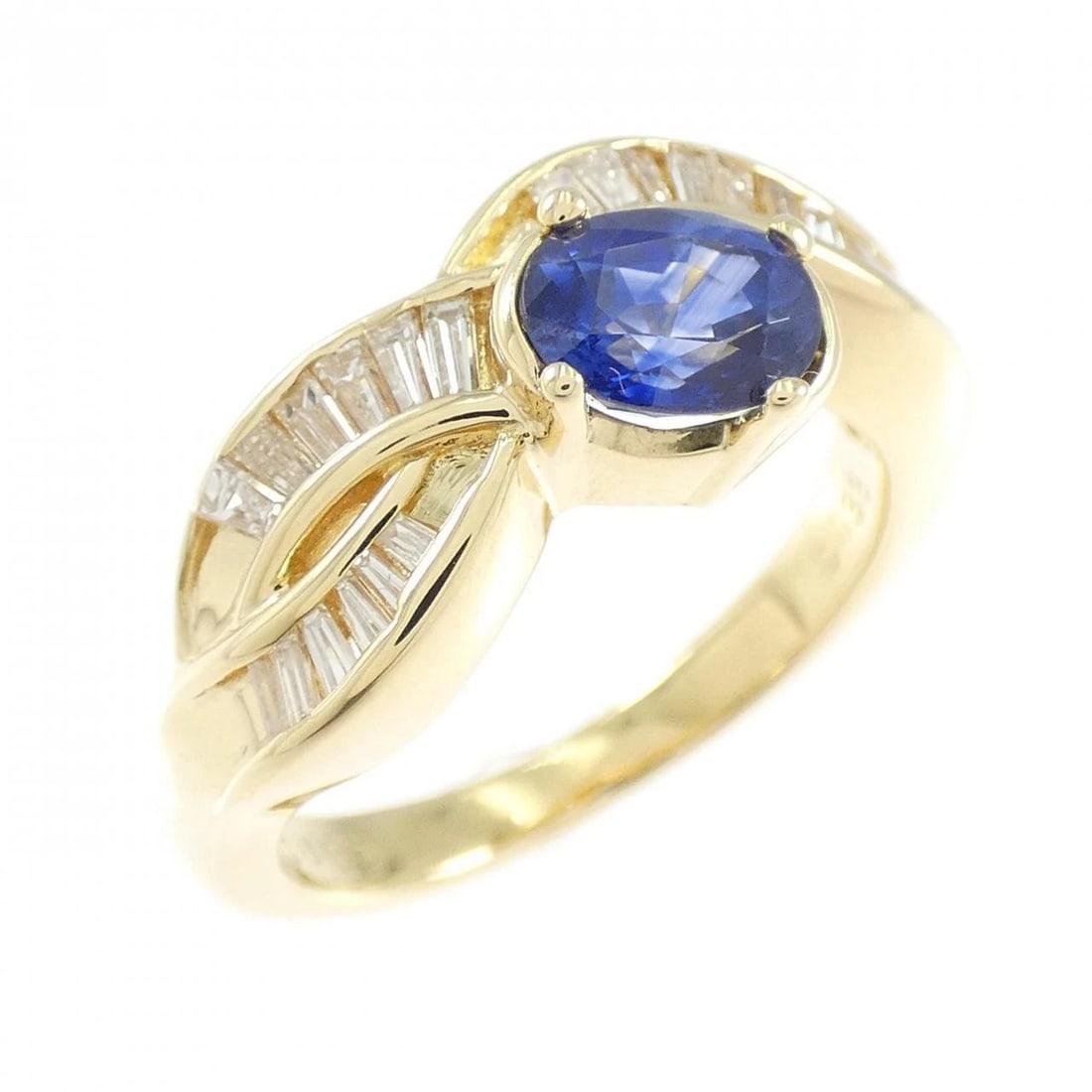 K18YG SAPPHIRE RING: K18YG Sapphire Ring Brand: Unbranded Type/Style: Sapphire Ring Material: 18K Yellow Gold, Main Stone/Creation Sapphire Secondary Stone Diamond Color: Yellow Gold Size: US 5 1/4 Accessories: None <