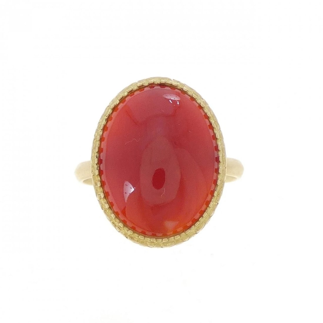 K18YG CORAL RING - 2