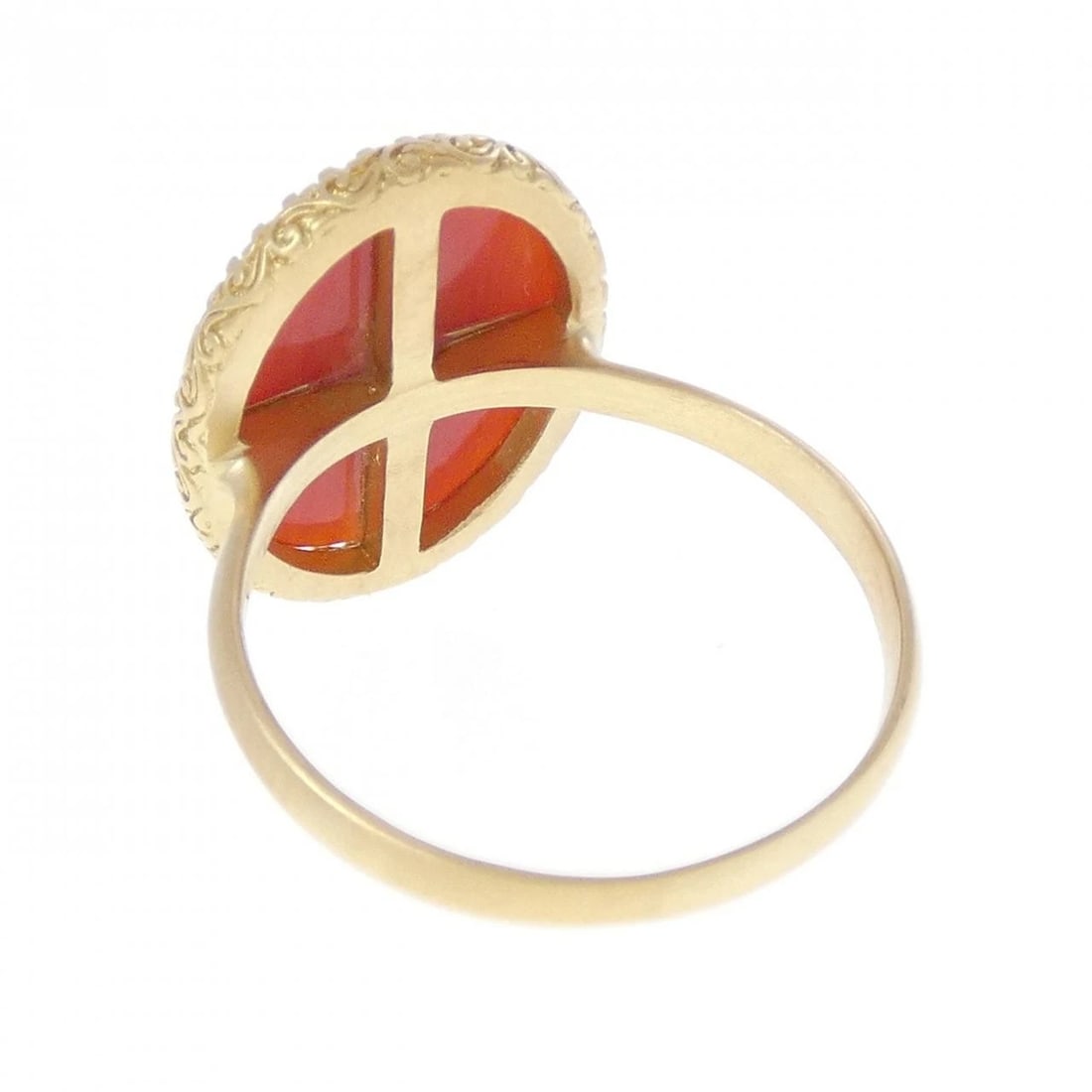 K18YG CORAL RING - 3