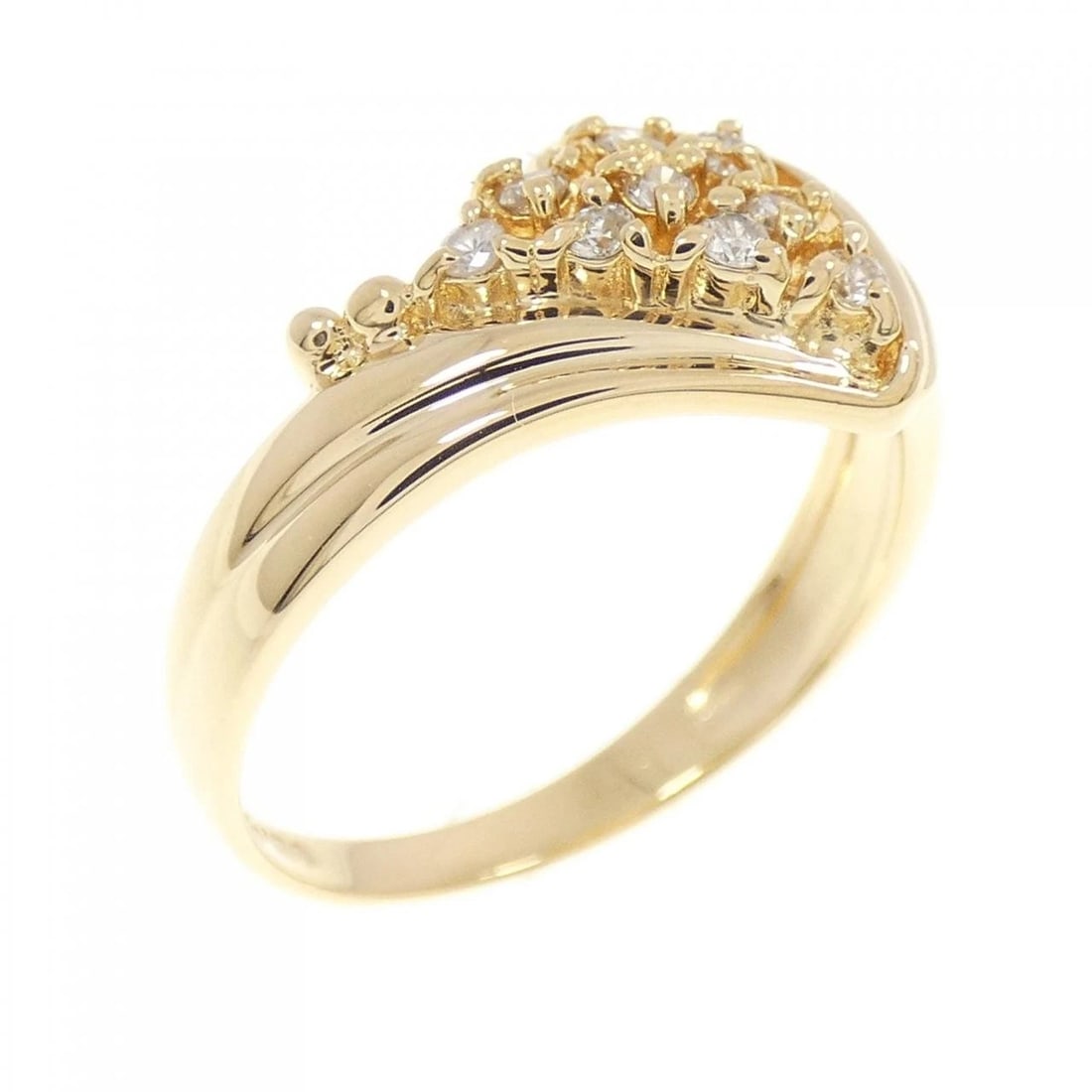 K18YG DIAMOND RING: K18YG Diamond Ring Brand: Unbranded Type/Style: Diamond Ring Material: 18K Yellow Gold, Main Stone/Creation Natural Color: Yellow Gold Size: US 5 3/4 Accessories: None Accessories Notice: When