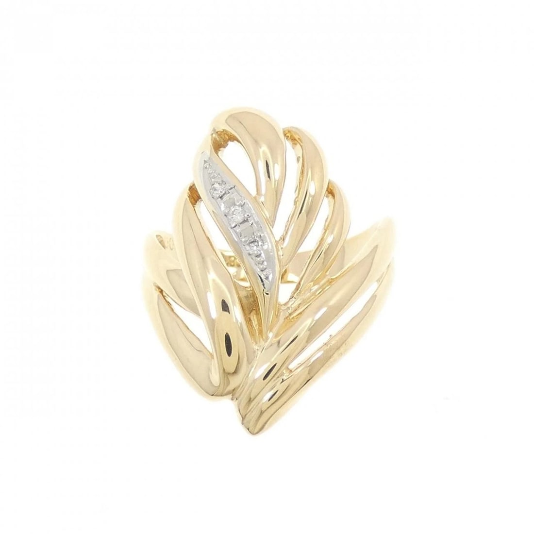 K18YG/PT DIAMOND RING - 2