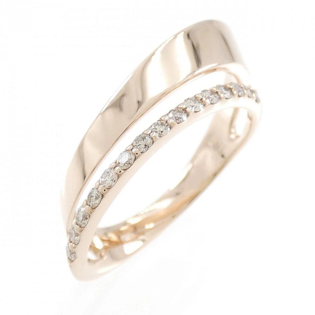 K18PG DIAMOND RING: K18PG Diamond Ring Brand: Unbranded Type/Style: Diamond Ring Material: 18k Pink Gold, Main Stone/Creation Natural Color: Pink Gold Size: US 6 1/4 Accessories: None Accessories Notice: When purchasing