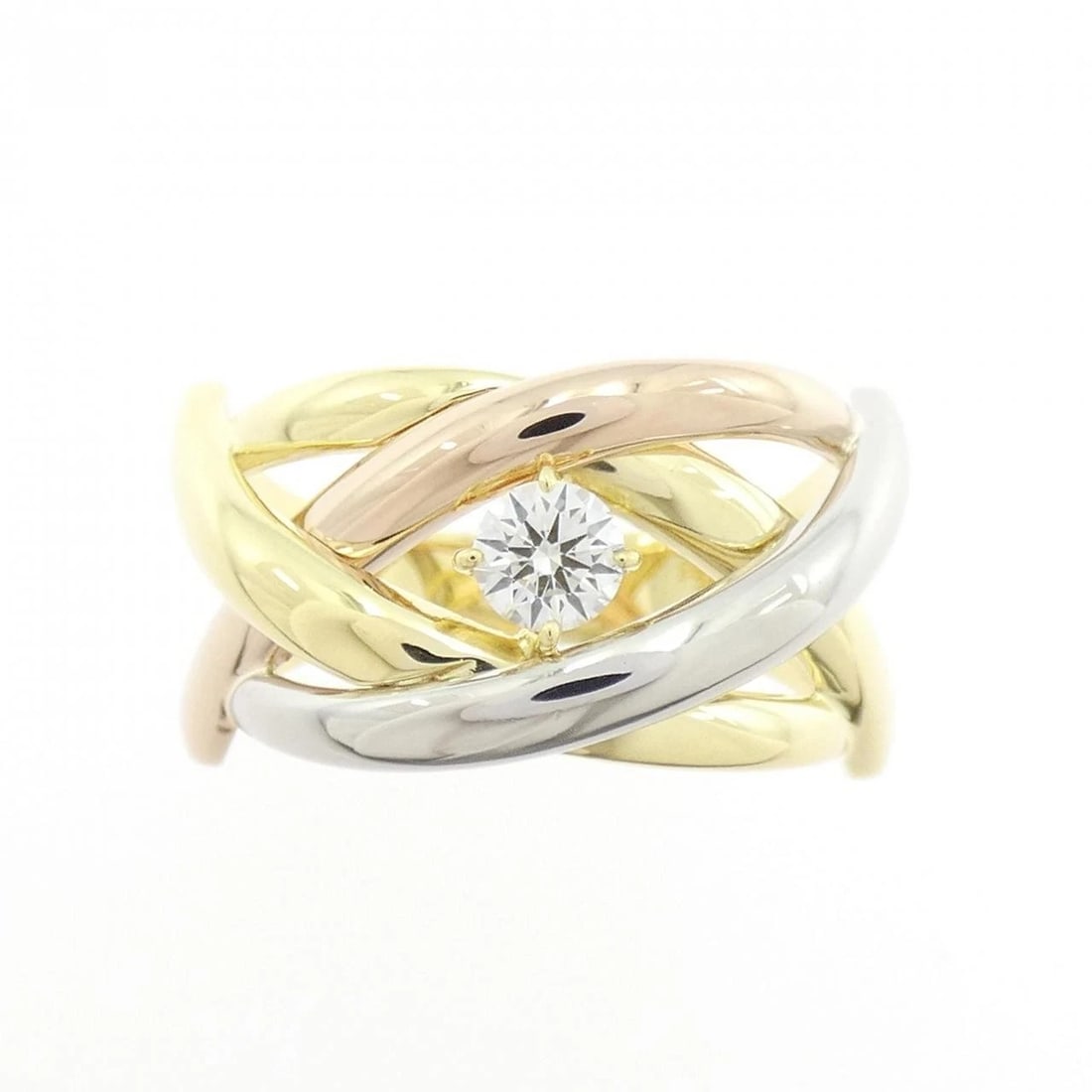 K18YG/PT950/K18PG DIAMOND RING - 2