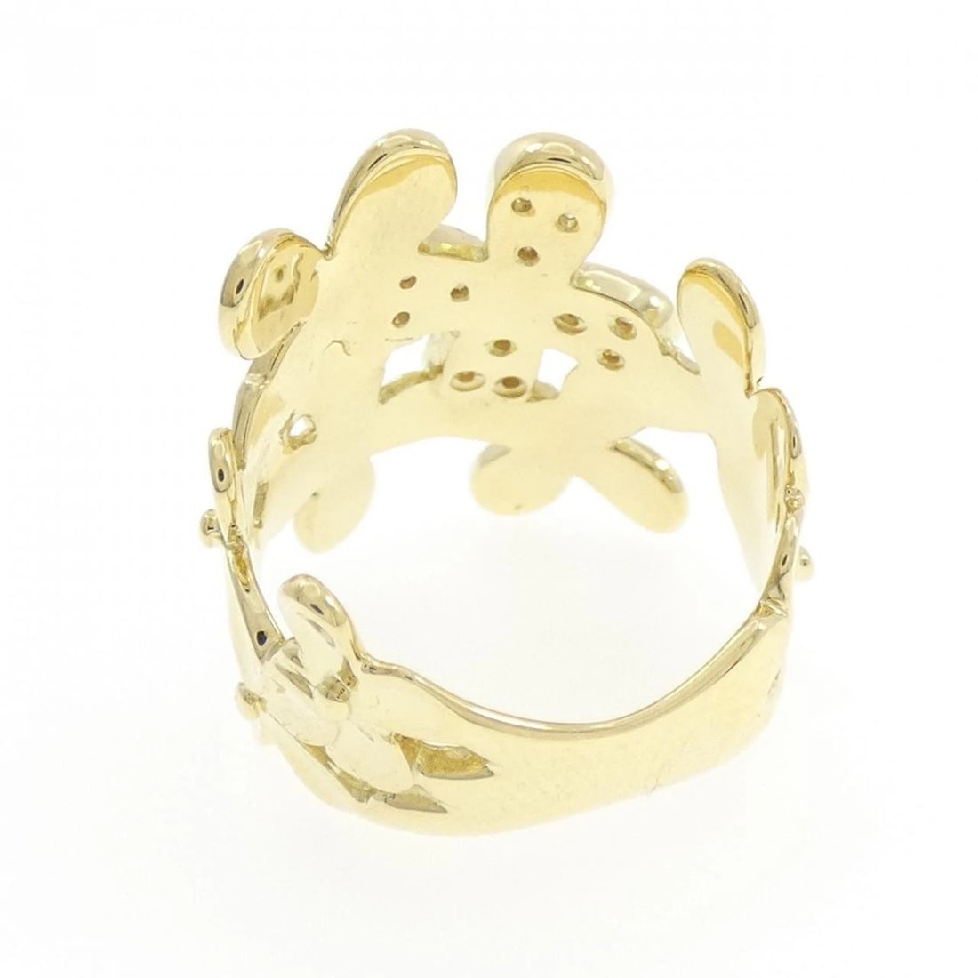 K18YG FLOWER DIAMOND RING - 3