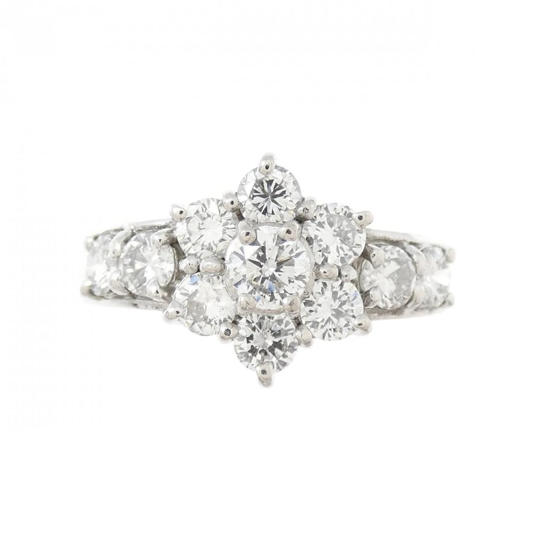 PT900 FLOWER DIAMOND RING - 2