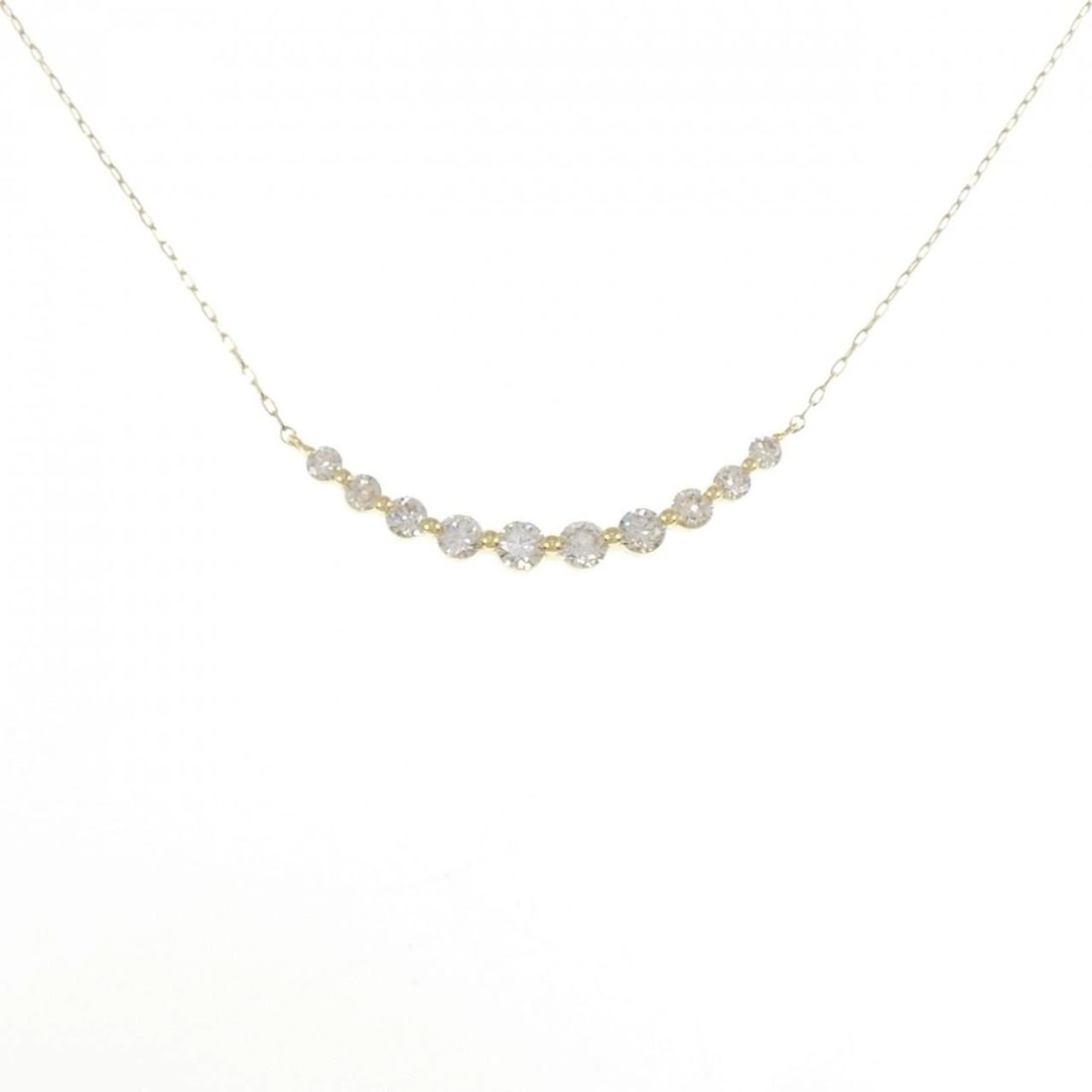 K18YG DIAMOND NECKLACE: K18YG Diamond Necklace Brand: Unbranded Type/Style: Diamond Necklace Material: 18K Yellow Gold, Main Stone/Creation Natural Color: Yellow Gold Size: Actual Size Pendant length approx. x width