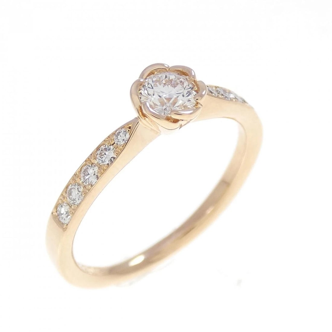 K18PG DIAMOND RING: K18PG Diamond Ring Brand: Unbranded Type/Style: Diamond Ring Material: 18k Pink Gold, Main Stone/Creation Natural Color: Pink Gold Size: US 5 1/4 Accessories: None Accessories Notice: When purchasing