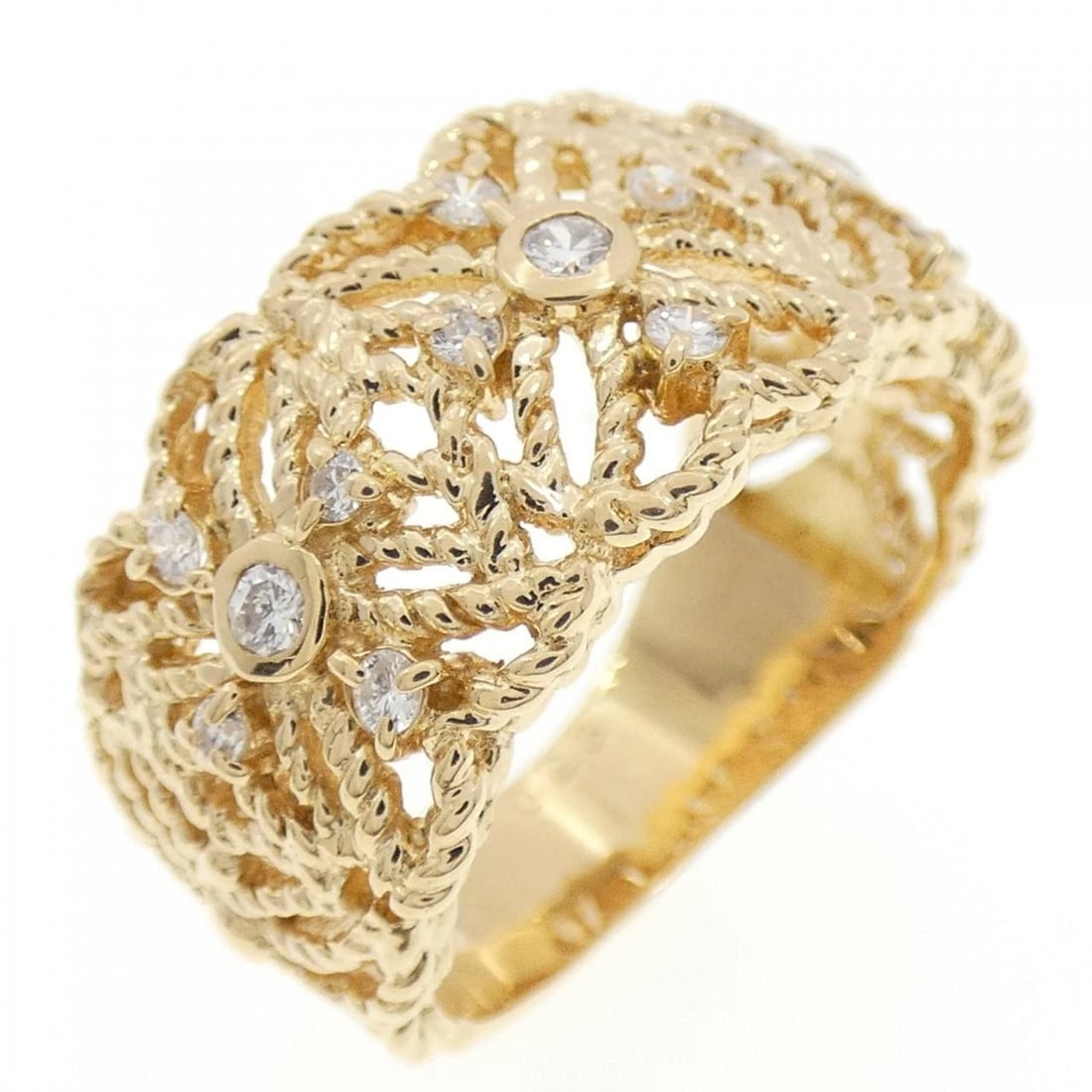 K18YG DIAMOND RING: K18YG Diamond Ring Brand: Unbranded Type/Style: Diamond Ring Material: 18K Yellow Gold, Main Stone/Creation Natural Color: Yellow Gold Size: US 7 Accessories: None Accessories Notice: When