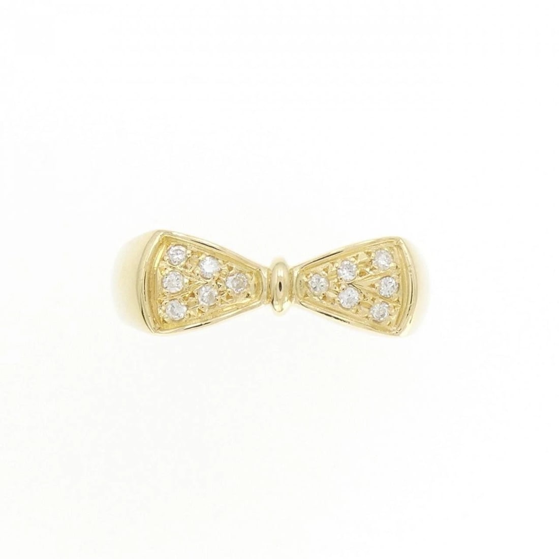 K18YG RIBBON DIAMOND RING - 2