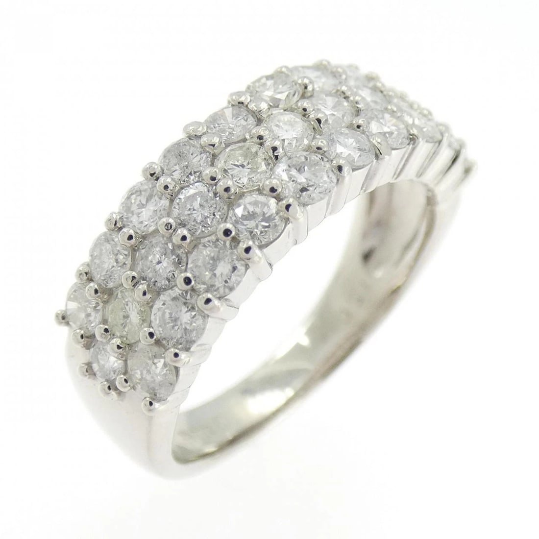 PT1000 PAVE DIAMOND RING: PT1000 Pave Diamond Ring Brand: Unbranded Type/Style: Diamond Ring Material: PT1000, Main Stone/Creation Natural Color: Platinum Size: US 6 1/4 Accessories: None Accessories Notice: When purchasing