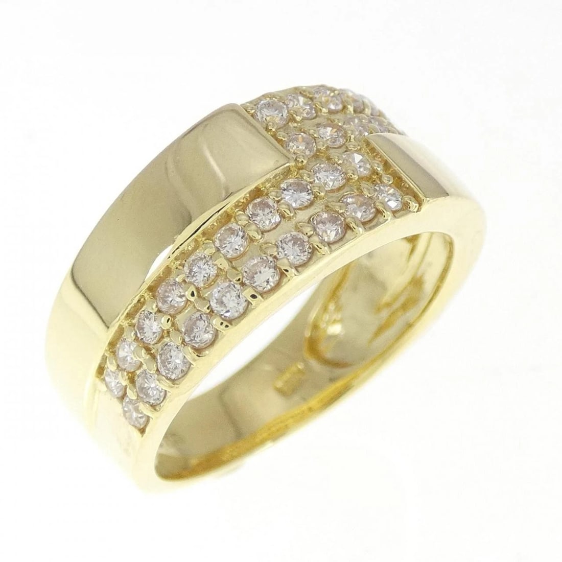 K18YG DIAMOND RING: K18YG Diamond Ring Brand: Unbranded Type/Style: Diamond ring Material: 18K Yellow Gold, Main Stone/Creation Natural Color: Pink Gold Size: US 5 1/2 Accessories: None Accessories Notice: When