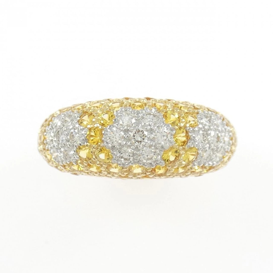 18YGYG/18KWG SAPPHIRE RING: 18YGYG/18KWG Sapphire Ring Brand: Unbranded Type/Style: Sapphire Ring Material: 18K Yellow Gold18k White Gold, Main Stone/Creation Sapphire Secondary Stone Diamond Color: Yellow Gold White Gold Size: