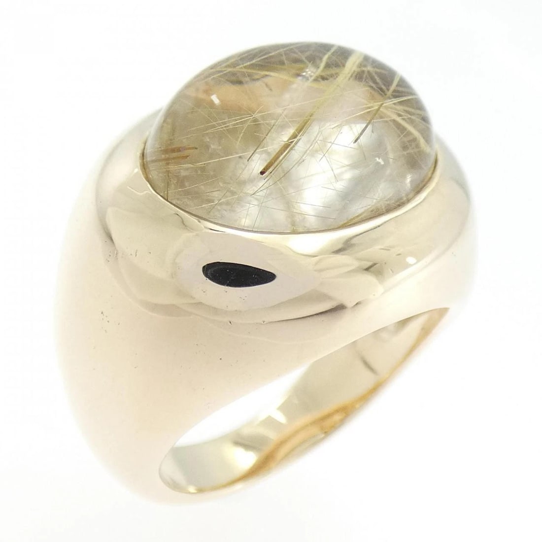 K10YG RUTILE QUARTZ RING: K10YG Rutile Quartz Ring Brand: Unbranded Type/Style: Rutile Quartz Ring Material: K10YG, Main Stone/Creation Rutile Quartz Color: Yellow Gold Size: US 5 3/4 Accessories: None Accessories Notice: