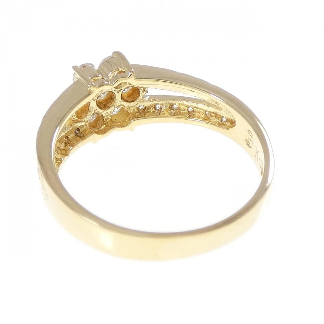 K18YG FLOWER DIAMOND RING - 3
