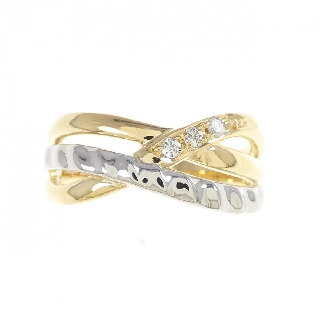 K18YG/PT900 DIAMOND RING - 2