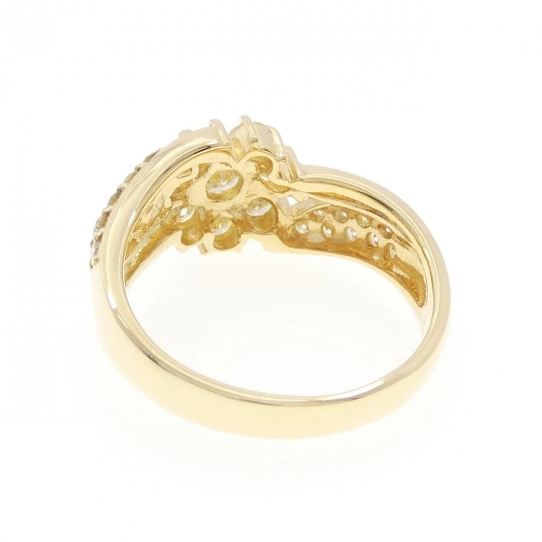K18YG FLOWER DIAMOND RING - 3
