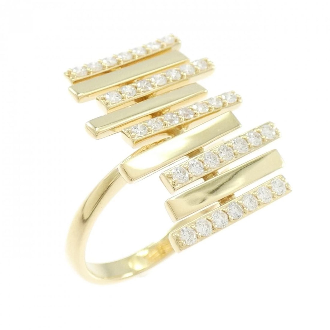 K18YG DIAMOND RING: K18YG Diamond Ring Brand: Unbranded Type/Style: Diamond Ring Material: 18K Yellow Gold, Main Stone/Creation Natural Color: Yellow Gold Size: US 6 Accessories: None Accessories Notice: When